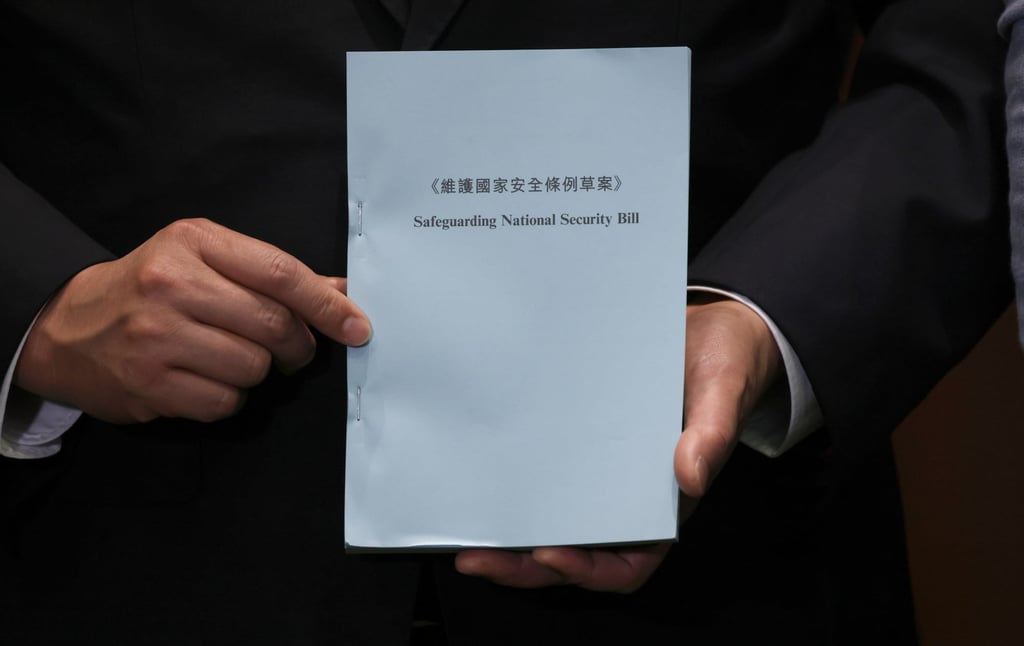 The city’s national security bill, mandated under Article 23 of the Basic Law, the city’s mini-constitution. Photo: Dickson Lee