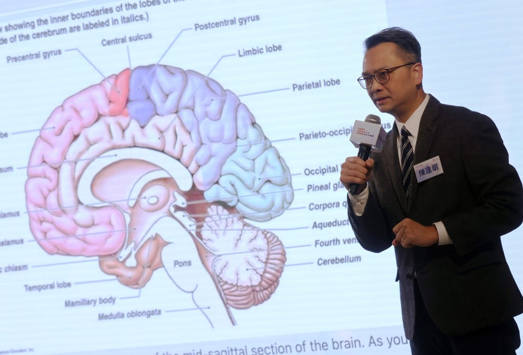 Danny Chan Tat-ming, head of the neurosurgery division at the Department of Surgery in the Chinese University of Hong Kong, shows the capabilities of the CARES Copilot 1.0 artificial intelligence model at a press conference held in the Hong Kong Science Park on Monday. Photo: Jonathan Wong Danny Chan Tat-ming, head of the neurosurgery division at the Department of Surgery in the Chinese University of Hong Kong, shows the capabilities of the CARES Copilot 1.0 artificial intelligence model at a press conference held in the Hong Kong Science Park on Monday. Photo: Jonathan Wong