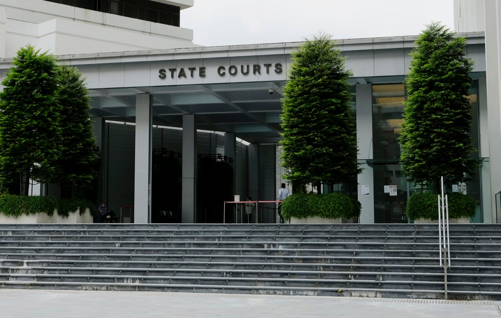 Te main entrance of the State Courts in Singapore. Photo: AP Te main entrance of the State Courts in Singapore. Photo: AP