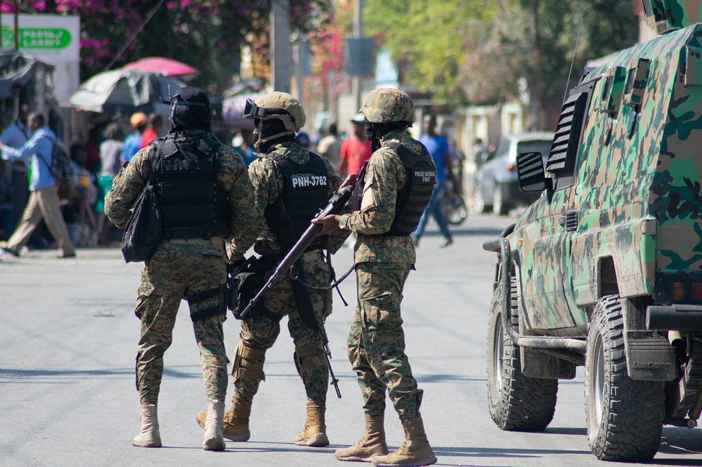 Haitian police officers in Port-au-Prince, Haiti. Photo: TNS Haitian police officers in Port-au-Prince, Haiti. Photo: TNS