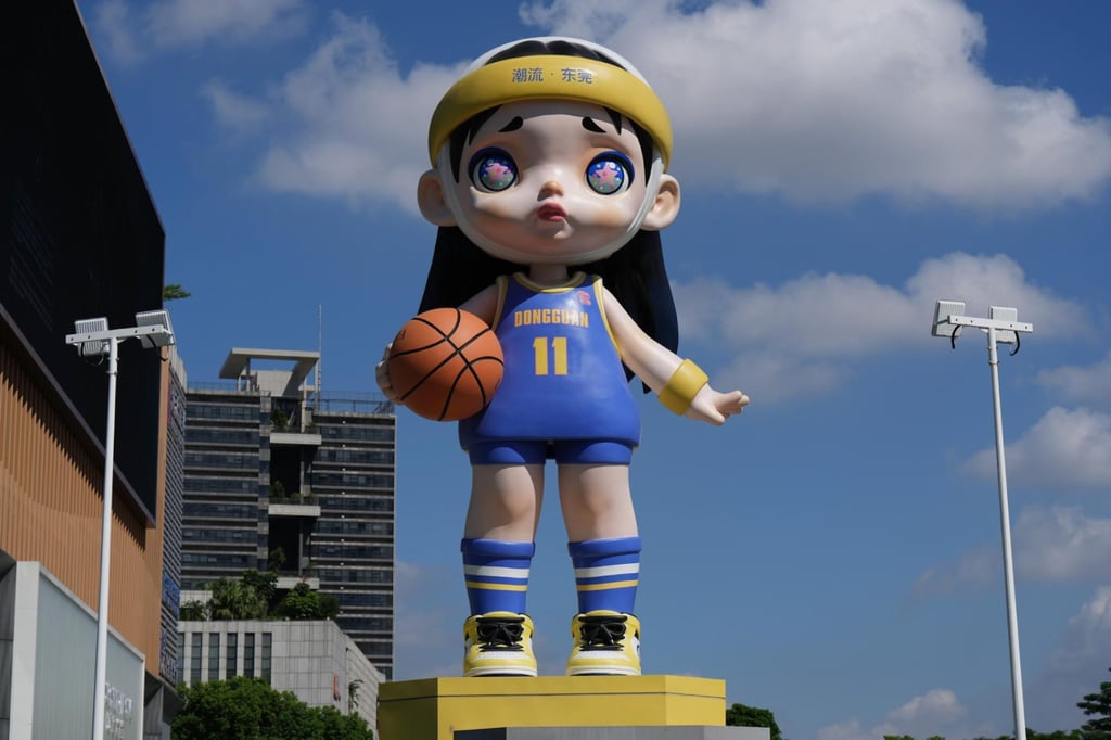 Statue of the cartoon character Laura Basketball in Dongguan. Photo: Gong Mingyang