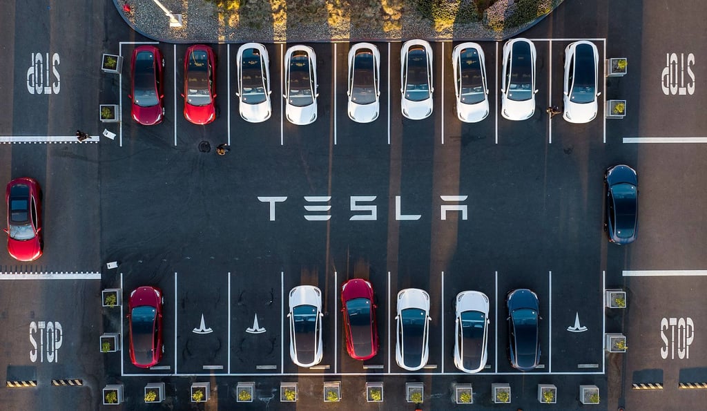 Cars parked at the Tesla Fremont Factory in Fremont, California. File photo: AFP Cars parked at the Tesla Fremont Factory in Fremont, California. File photo: AFP