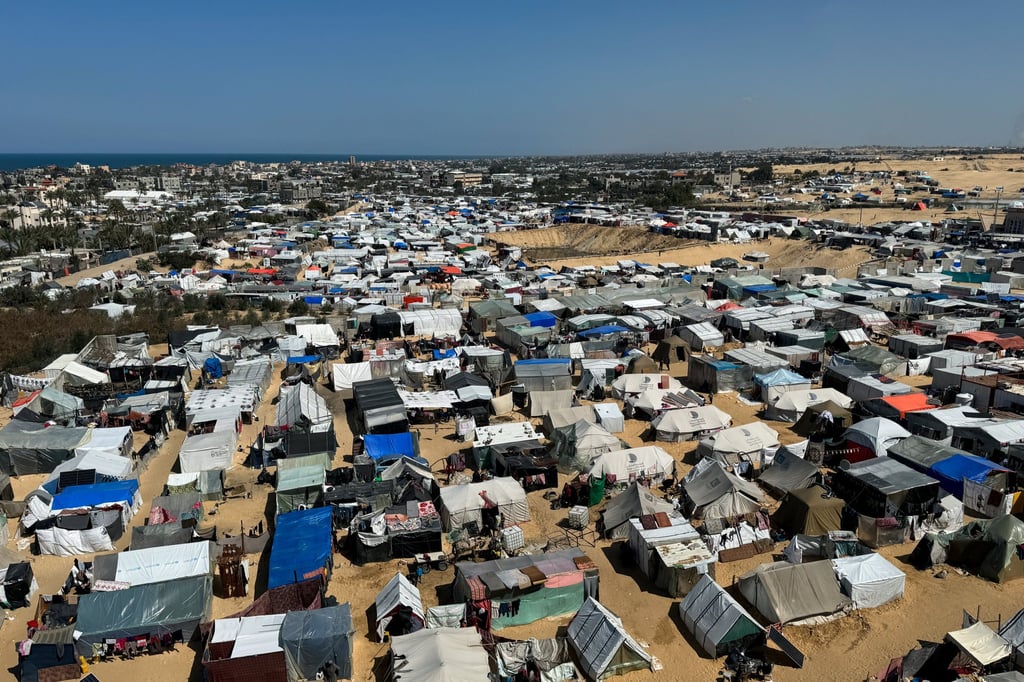 A tent camp in Rafah, in the southern Gaza Strip. Photo: Reuters