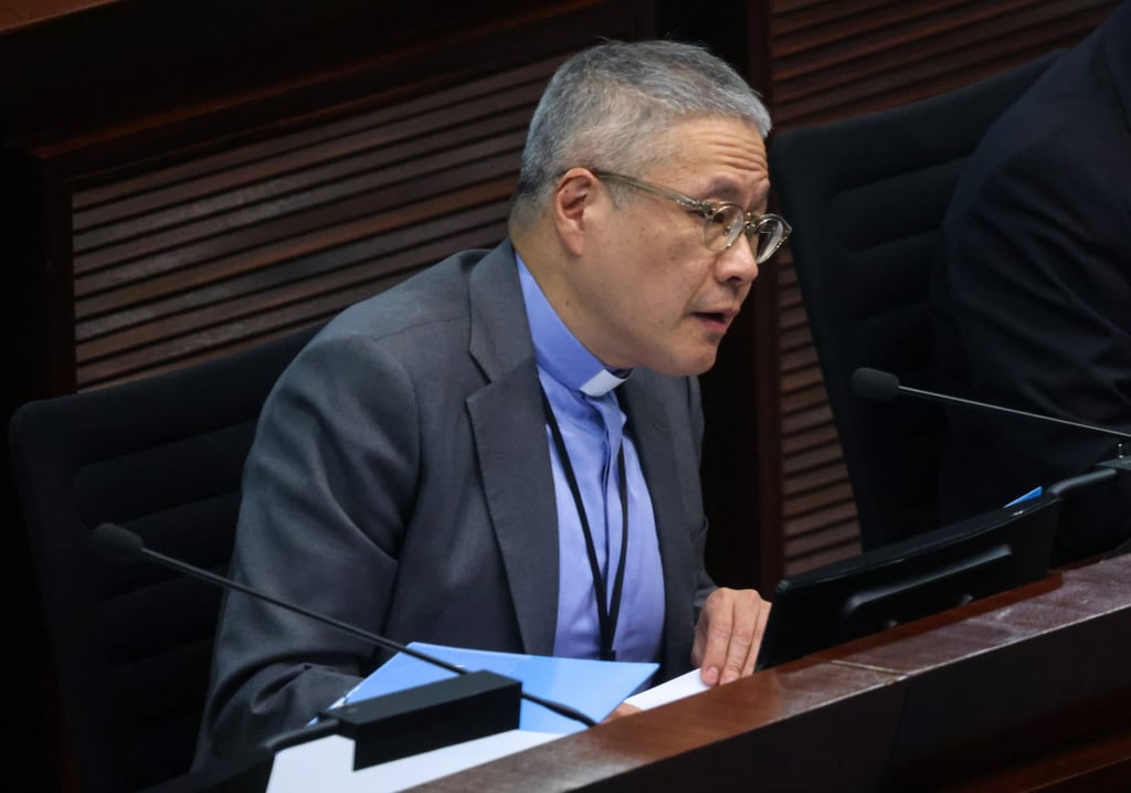 Lawmaker Reverend Peter Koon earlier inquired about whether religious figures would be charged if they did not report acts or thoughts that might endanger national security. Photo: Dickson Lee