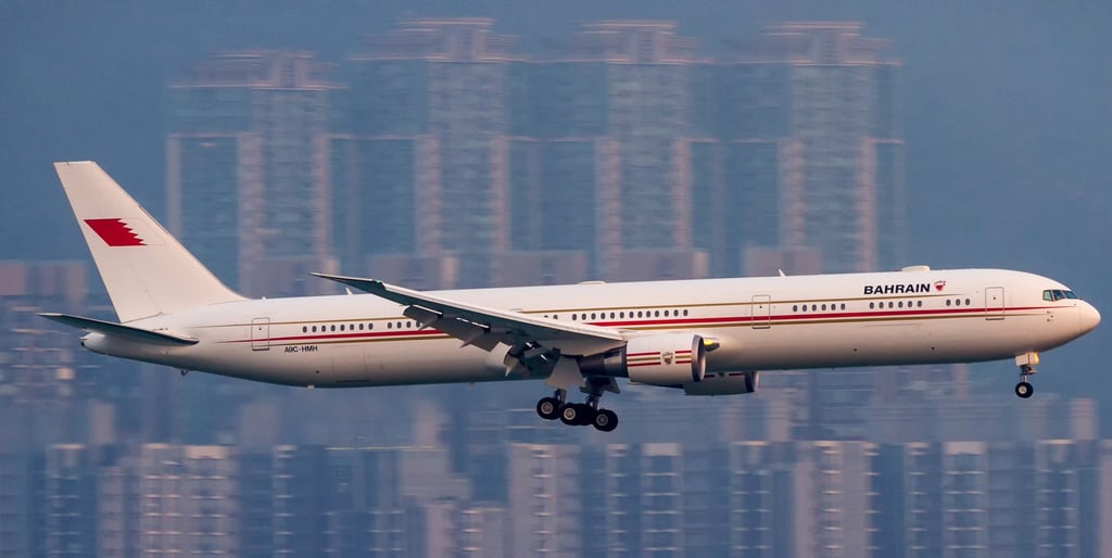 Deepu Gurung’s photo of a Boeing 767-400ER VVIP owned by the Bahrain royal family. Photo: Deepu Gurung Deepu Gurung’s photo of a Boeing 767-400ER VVIP owned by the Bahrain royal family. Photo: Deepu Gurung