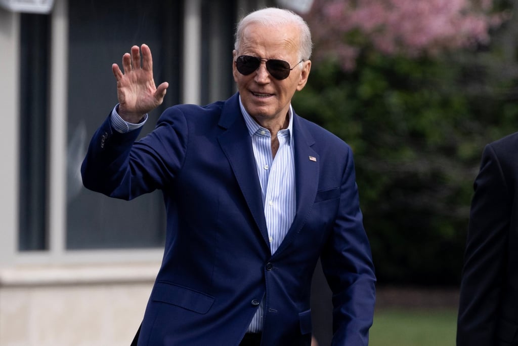 US President Joe Biden waves on the South Lawn of the White House before departing by presidential helicopter Marine One earlier this month. Photo: EPA-EFE