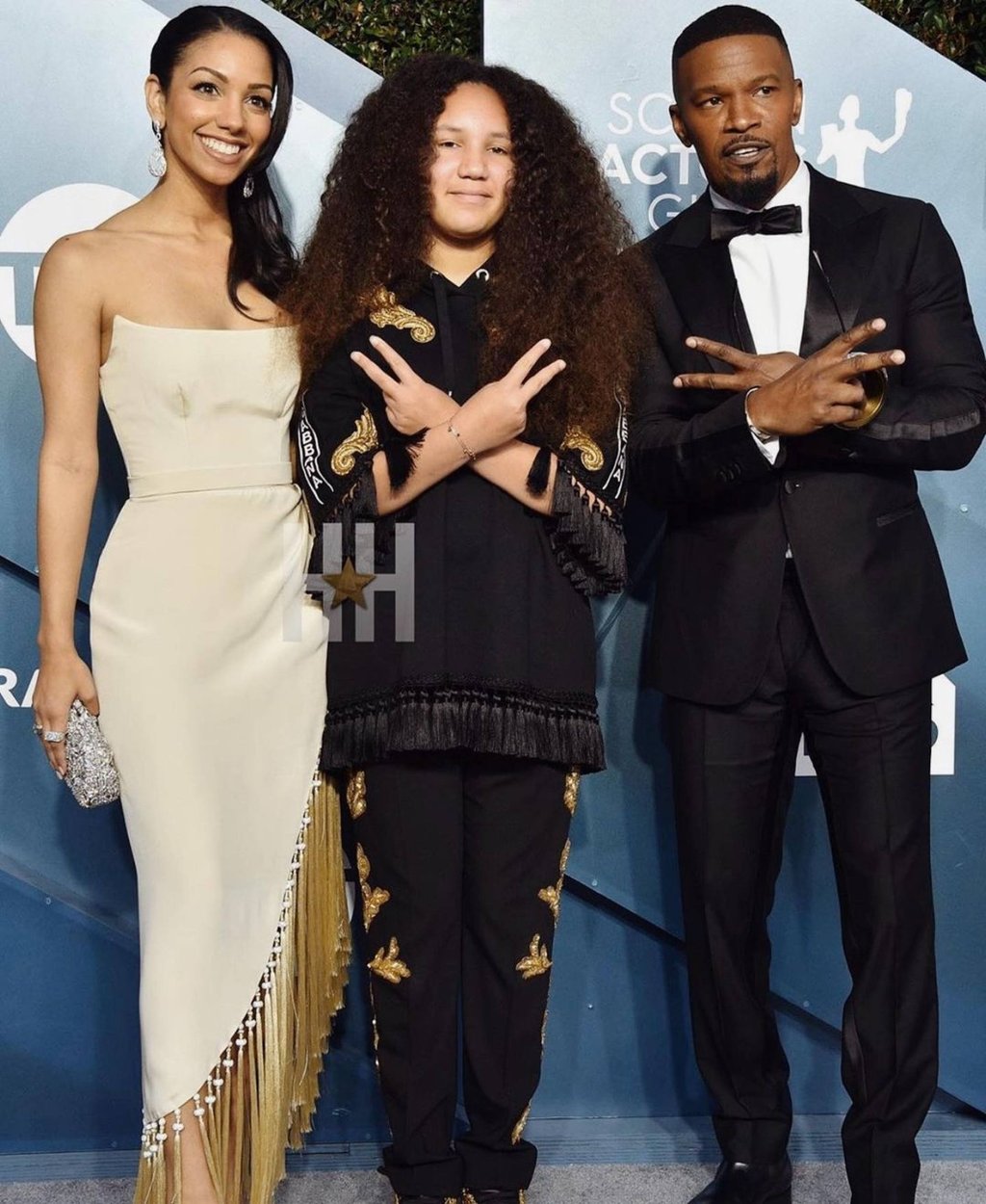 Jamie Foxx (right) with his two daughters from different relationships, Corinne Foxx and Annalise Bishop. Photo: @corinnefoxx/Instagram Jamie Foxx (right) with his two daughters from different relationships, Corinne Foxx and Annalise Bishop. Photo: @corinnefoxx/Instagram