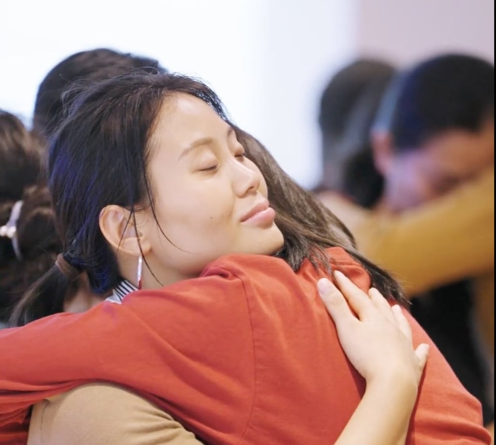The workshop encourages people to hug and share their sexual experiences. Photo: Handout The workshop encourages people to hug and share their sexual experiences. Photo: Handout