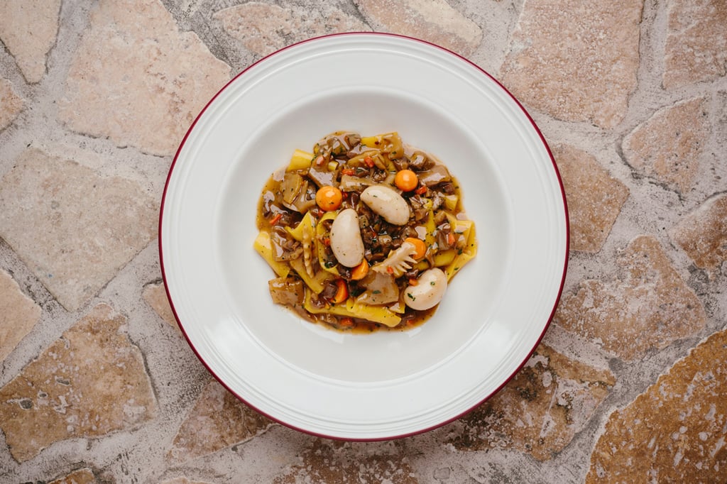 Home-made pappardelle with chicken offal ragù at Hong Kong fine-dining restaurant Testina, in Central. Photo: Testina Home-made pappardelle with chicken offal ragù at Hong Kong fine-dining restaurant Testina, in Central. Photo: Testina