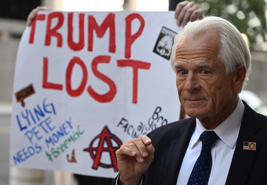 Navarro faces reporters in Washington in September after he was convicted of contempt of Congress for refusing to cooperate with the House committee investigating the January 6, 2021, attack on the US Capitol. Photo: AFP