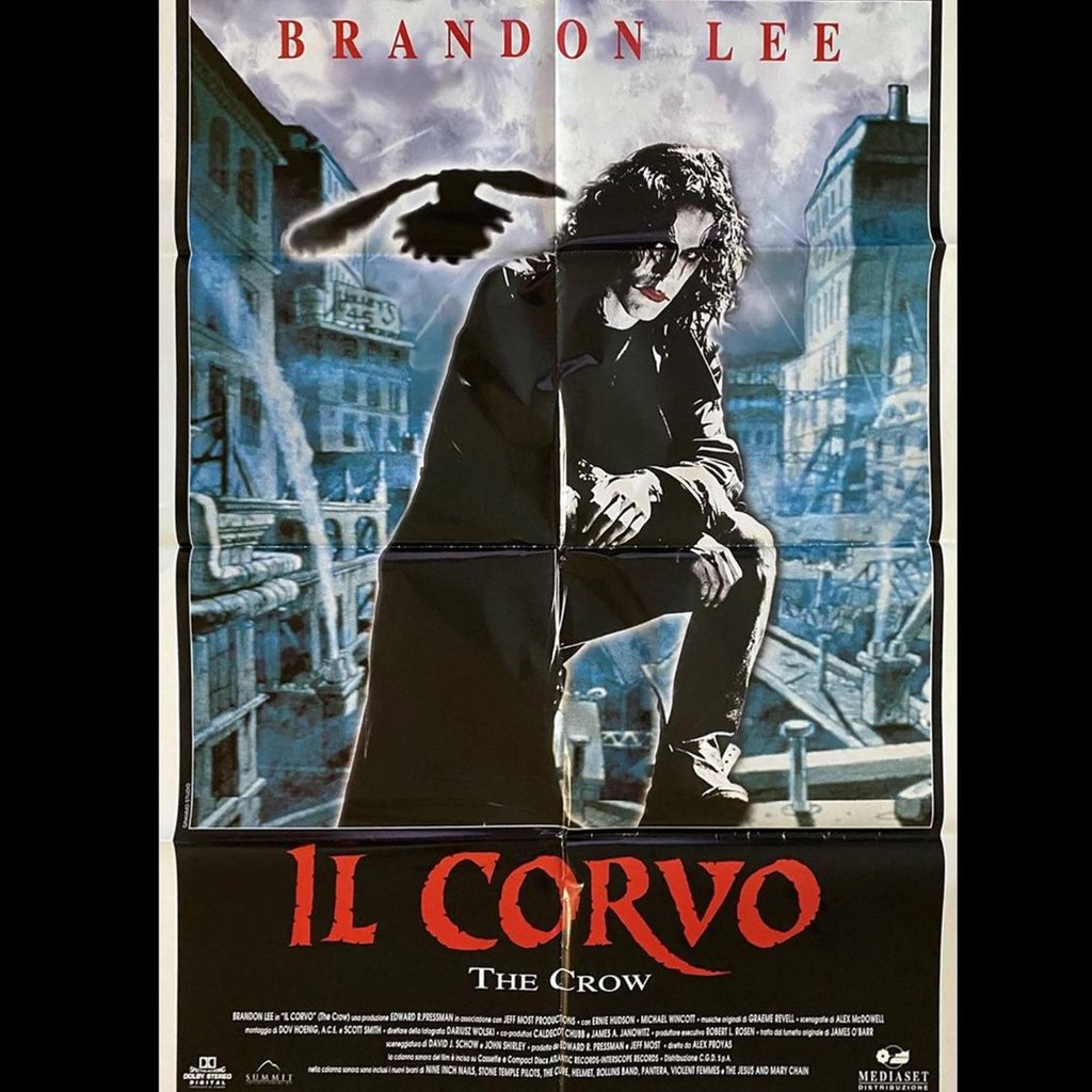 The original poster of the 1994 film The Crow, which was ultimately plagued by tragedy. Photo: @pressmanfilm/Instagram The original poster of the 1994 film The Crow, which was ultimately plagued by tragedy. Photo: @pressmanfilm/Instagram