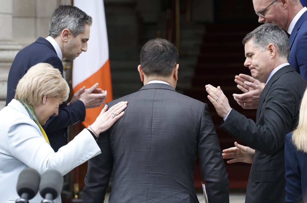Irish Taoiseach Leo Varadkar speaks to the media at Government Buildings in Dublin. Photo: dpa