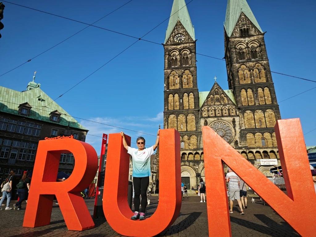 Catherine Chow goes on a run in Germany. She started her fitness journey by combining walking with bend-over exercises. Photo: Catherine Chow Catherine Chow goes on a run in Germany. She started her fitness journey by combining walking with bend-over exercises. Photo: Catherine Chow