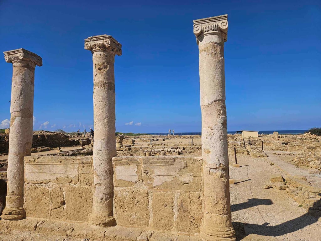 Pillars at the Unesco World Heritage site Nea Paphos. Photo: Lucy Morgan Pillars at the Unesco World Heritage site Nea Paphos. Photo: Lucy Morgan