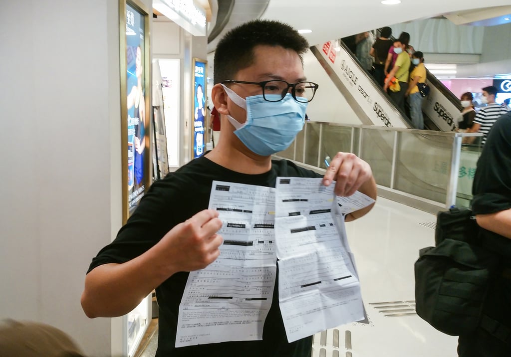 Adam Ma speaks to the press in a Mong Kok shopping centre on October 1, 2020. The jailed activist is known as the “second-generation Captain America” for dressing as the Marvel character during the 2019 unrest. Photo: Brian Wong Adam Ma speaks to the press in a Mong Kok shopping centre on October 1, 2020. The jailed activist is known as the “second-generation Captain America” for dressing as the Marvel character during the 2019 unrest. Photo: Brian Wong