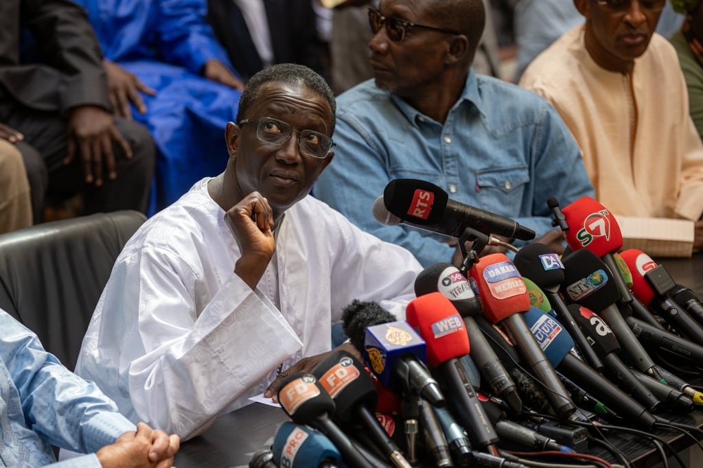 Amadou Ba, left, conceded victory to opposition candidate Bassirou Diomaye Faye in Senegal’s presidential elections on Monday. Photo: EPA-EFE Amadou Ba, left, conceded victory to opposition candidate Bassirou Diomaye Faye in Senegal’s presidential elections on Monday. Photo: EPA-EFE