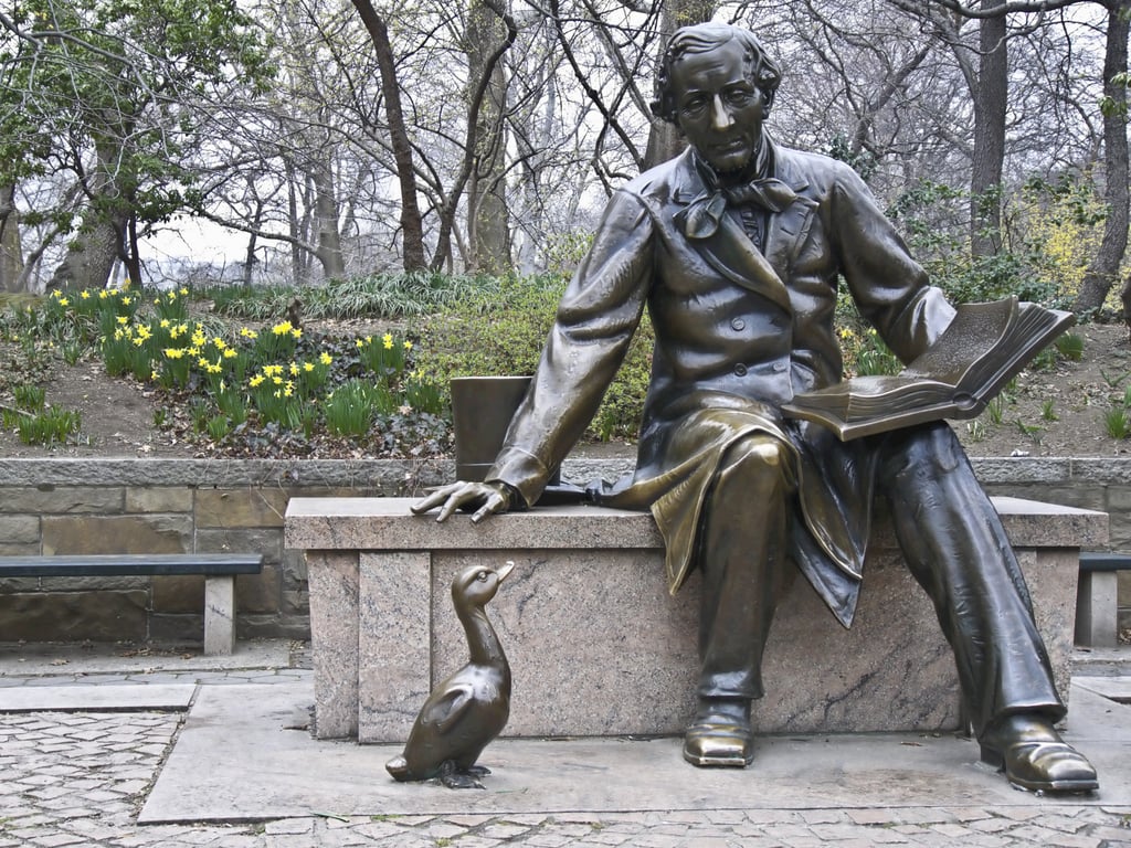 Hans Christian Andersen is so beloved that there is even a sculpture of him at Central Park in New York City. Photo: Shutterstock Hans Christian Andersen is so beloved that there is even a sculpture of him at Central Park in New York City. Photo: Shutterstock