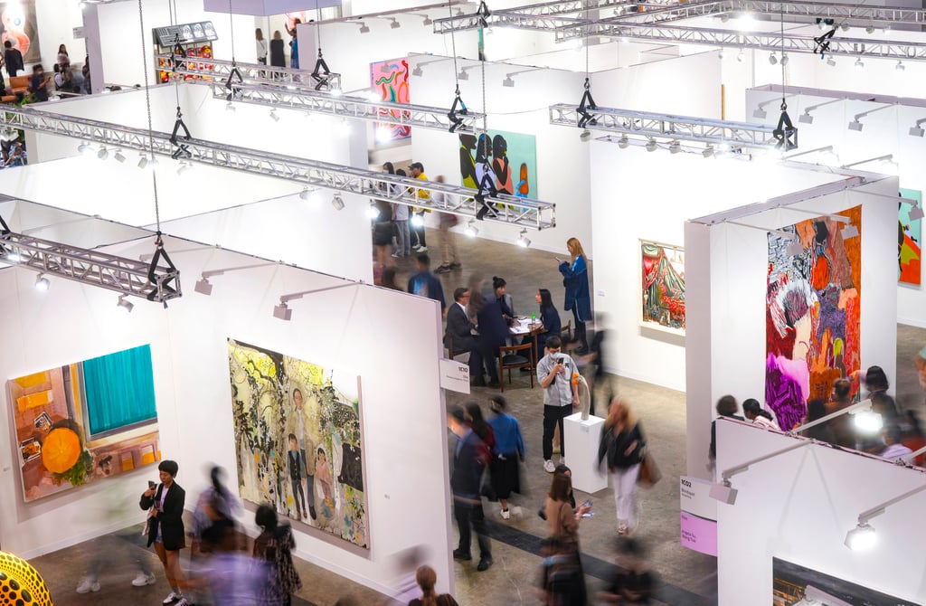 Art Basel Hong Kong 2024 is showcasing 242 galleries, a 37 per cent increase on the 2023 show (pictured). Photo: Elson Li Art Basel Hong Kong 2024 is showcasing 242 galleries, a 37 per cent increase on the 2023 show (pictured). Photo: Elson Li