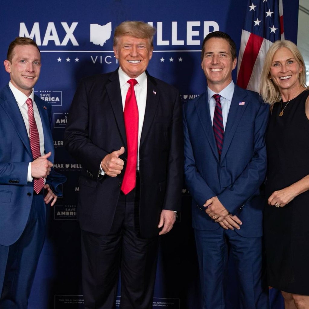 Bernie Moreno (second from right) shared a snap with Donald Trump from the former president’s rally in Ohio, in 2021. Photo: @berniemorenoforohio/Instagram