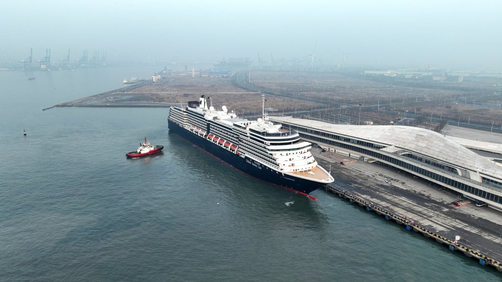 The international cruise ship Zuiderdam docks at a port in Tianjin, China on March 11. Photo: Xinhua The international cruise ship Zuiderdam docks at a port in Tianjin, China on March 11. Photo: Xinhua