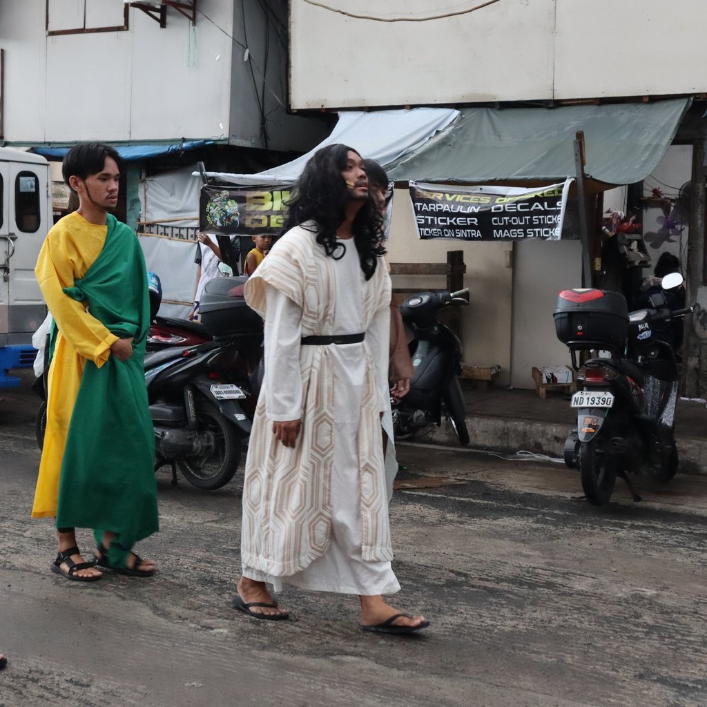 Christ walks among the motorcycles during “Holy Week” in the Philippines. Photo: Raissa Robles Christ walks among the motorcycles during “Holy Week” in the Philippines. Photo: Raissa Robles