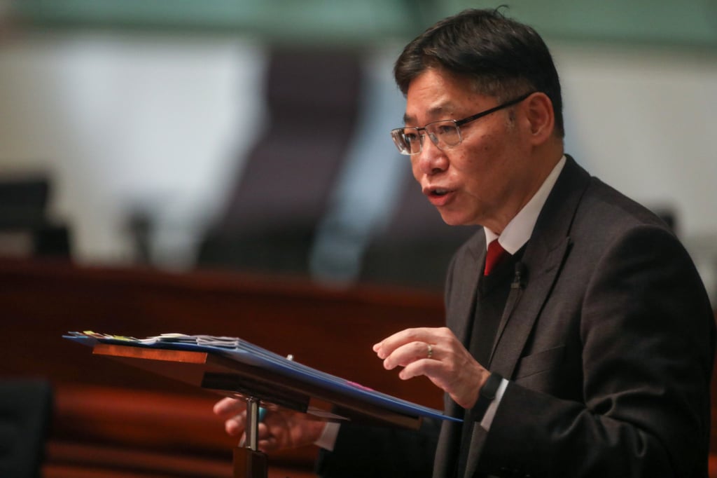 Logistics chief Lam Sai-hung says the government has been enhancing the Hong Kong’s port competitiveness. Photo: Sun Yeung Logistics chief Lam Sai-hung says the government has been enhancing the Hong Kong’s port competitiveness. Photo: Sun Yeung