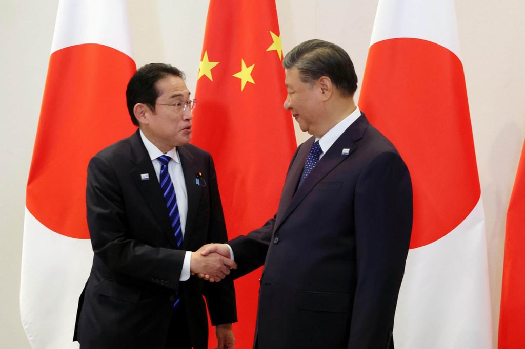 Japanese Prime Minister Fumio Kishida, left, shakes hands with Chinese President Xi Jinping at the Asia-Pacific Economic Cooperation forum in San Francisco in November. Photo: Kyodo Japanese Prime Minister Fumio Kishida, left, shakes hands with Chinese President Xi Jinping at the Asia-Pacific Economic Cooperation forum in San Francisco in November. Photo: Kyodo