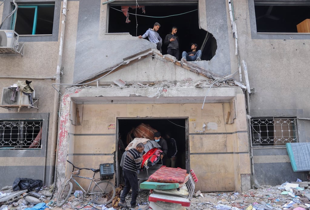 Palestinians inspect the damage at al-Shifa hospital in Gaza on Monday. Photo: EPA-EFE Palestinians inspect the damage at al-Shifa hospital in Gaza on Monday. Photo: EPA-EFE