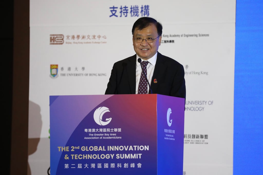 Fang Jianming, the deputy commissioner of the Office of the Commissioner of the Ministry of Foreign Affairs in Hong Kong, speaks at a major I&T summit in Hong Kong. Photo: Sun Yeung Fang Jianming, the deputy commissioner of the Office of the Commissioner of the Ministry of Foreign Affairs in Hong Kong, speaks at a major I&T summit in Hong Kong. Photo: Sun Yeung