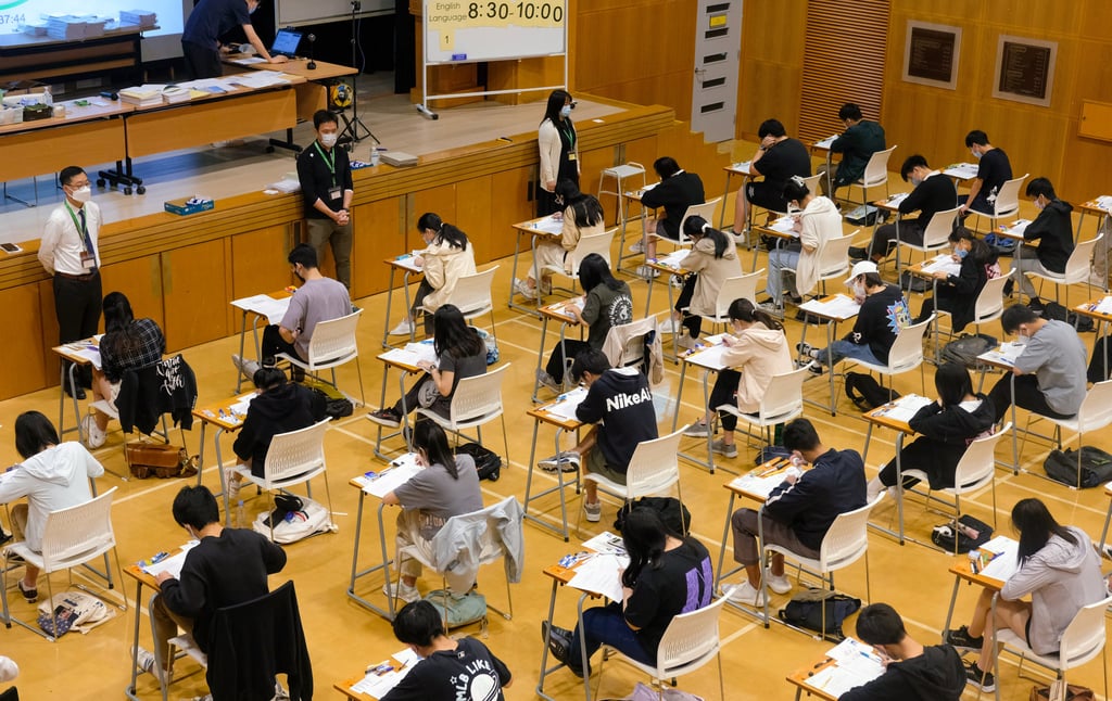 The first day of 2023 DSE English Language examination at HKUGA College. About 110 pupils are set to take their DSE examinations in mainland China next week. Photo: Handout