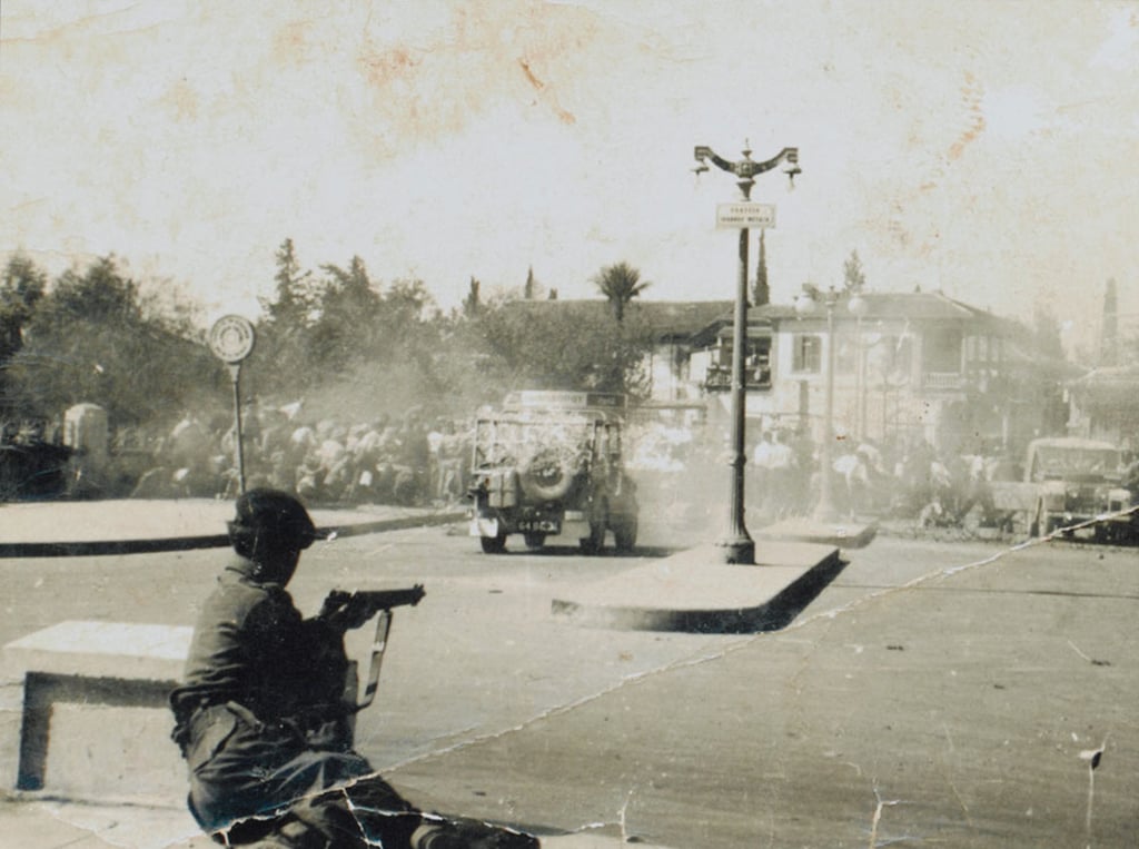 British soldiers fighting against the EOKA in Nicosia, Cyprus, in 1956. British soldiers fighting against the EOKA in Nicosia, Cyprus, in 1956.