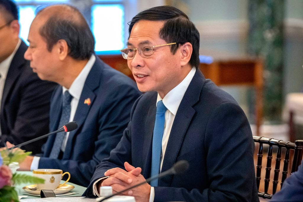 Vietnamese Foreign Minister Bui Thanh Son speaks during a meeting at the US State Department on March 25 in Washington. Photo: AP