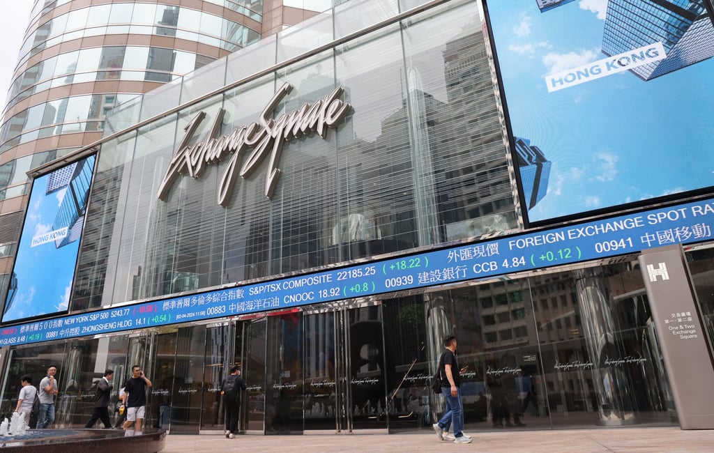 Stock tickers outside the Exchange Square in Central, Hong Kong. Photo: Jelly Tse.