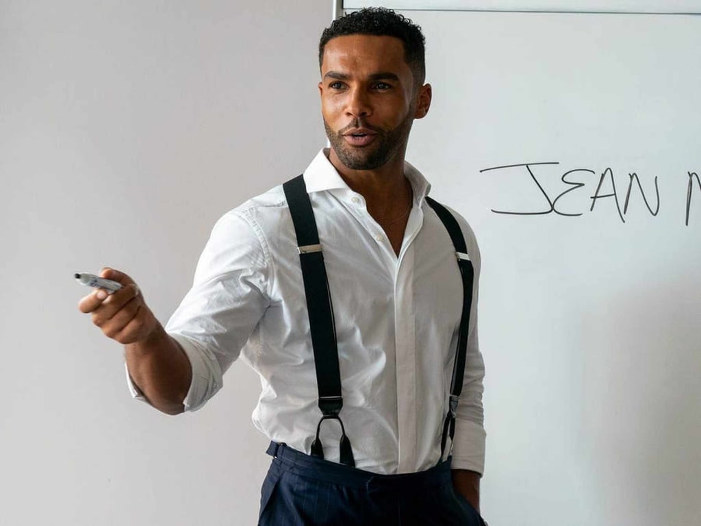 Alfie (Lucien Laviscount) in French class on season two of Emily in Paris. Photo: Netflix