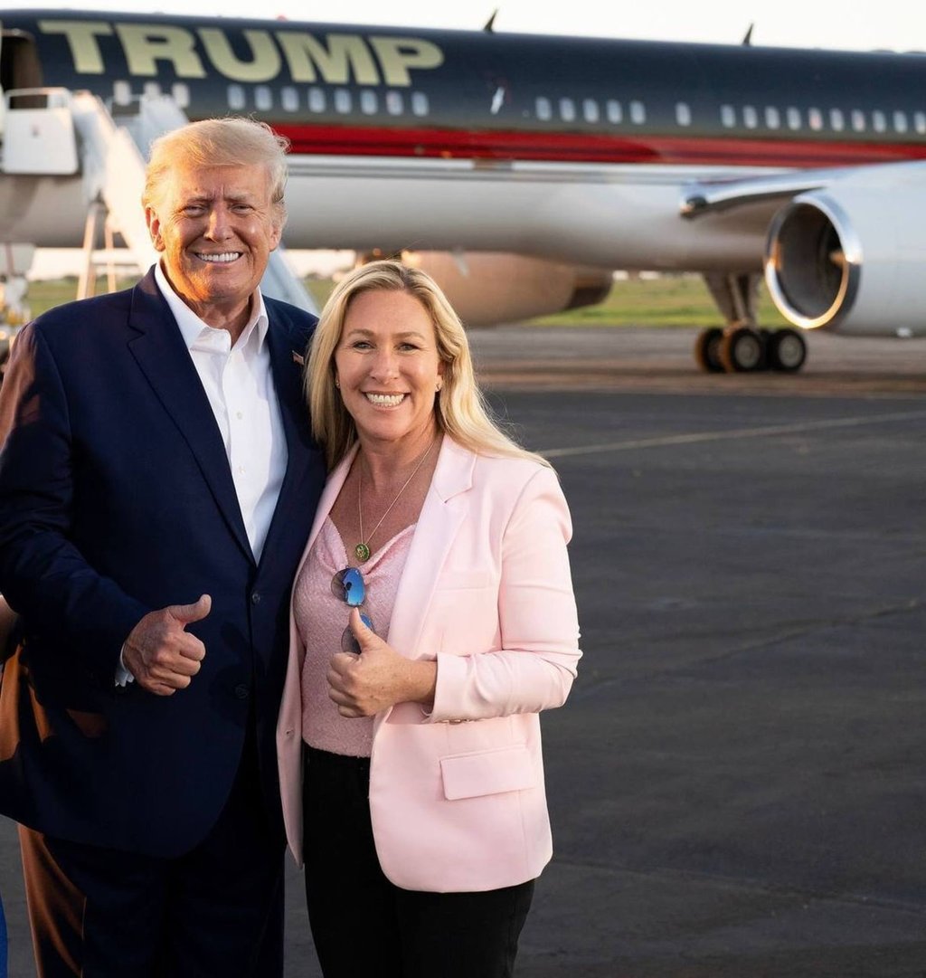 “Northwest Georgia is so excited to host President Trump tomorrow that a line is already forming outside the venue!” MTG wrote in an Instagram caption earlier this year. Photo: @realmarjoriegreene/Instagram “Northwest Georgia is so excited to host President Trump tomorrow that a line is already forming outside the venue!” MTG wrote in an Instagram caption earlier this year. Photo: @realmarjoriegreene/Instagram
