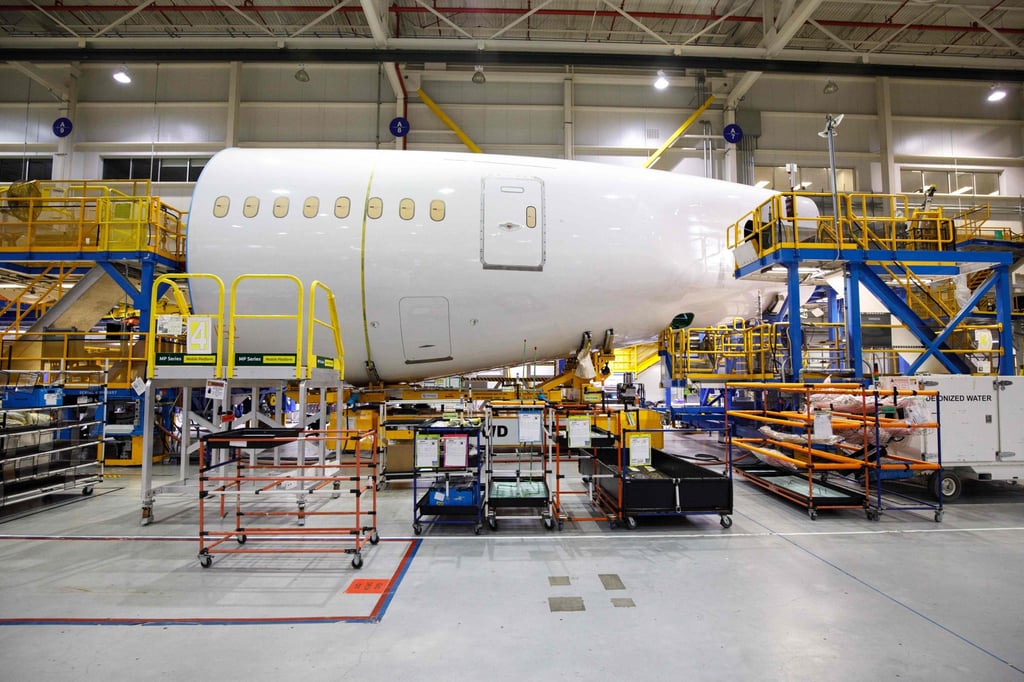 A Boeing 787 Dreamliner under production. File photo: AFP A Boeing 787 Dreamliner under production. File photo: AFP