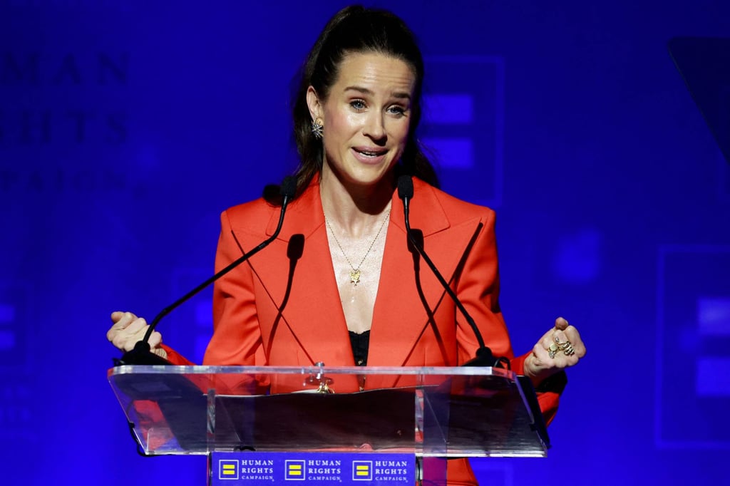 Social worker Ashley Biden, daughter of US President Joe Biden, speaks at an event in Los Angeles in March. Photo: AFP