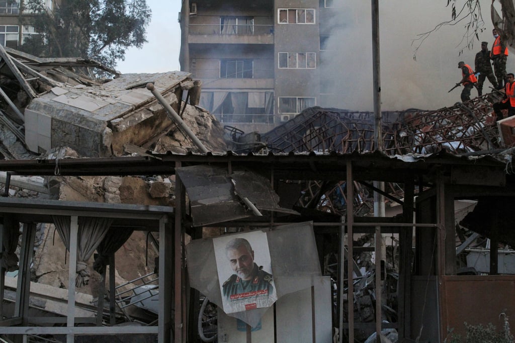 The aftermath of an attack on Iran’s consulate in the Syrian capital Damascus last week. Photo: Reuters