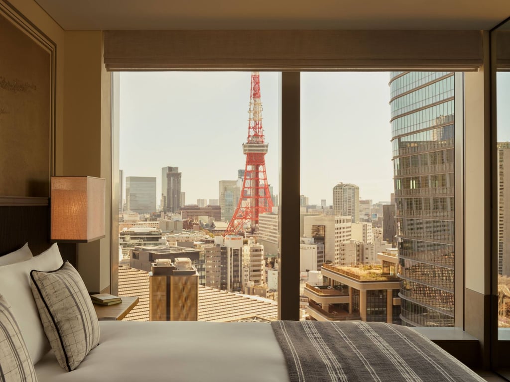 A suite at Janu Tokyo with views of Tokyo Tower A suite at Janu Tokyo with views of Tokyo Tower
