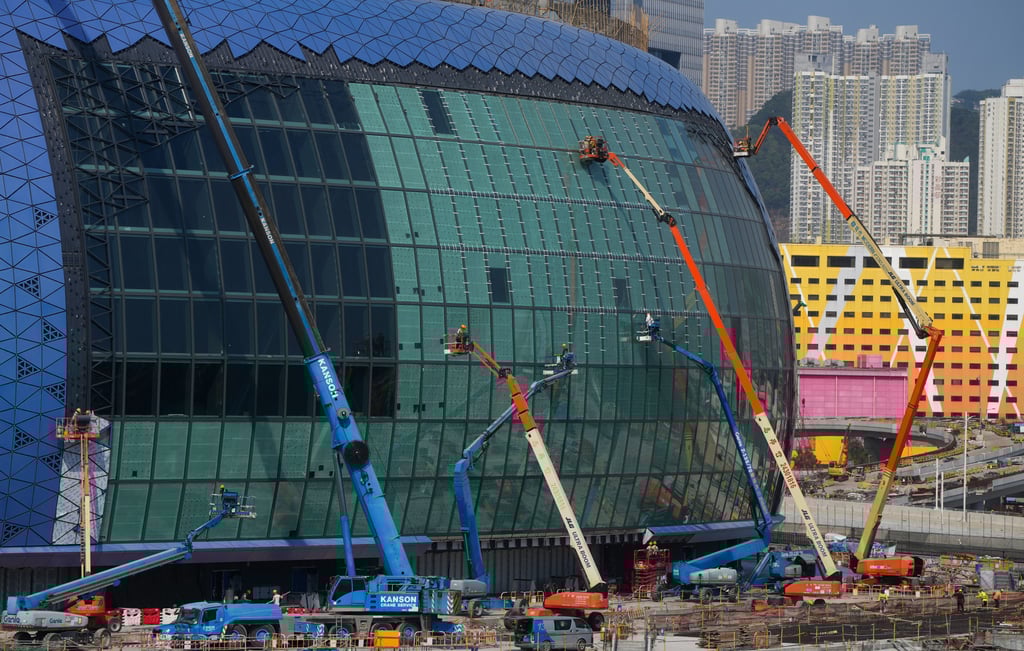 Work continues on the main stadium at Kai Tak ahead of the 2025 showpiece. Photo: Sam Tsang Work continues on the main stadium at Kai Tak ahead of the 2025 showpiece. Photo: Sam Tsang