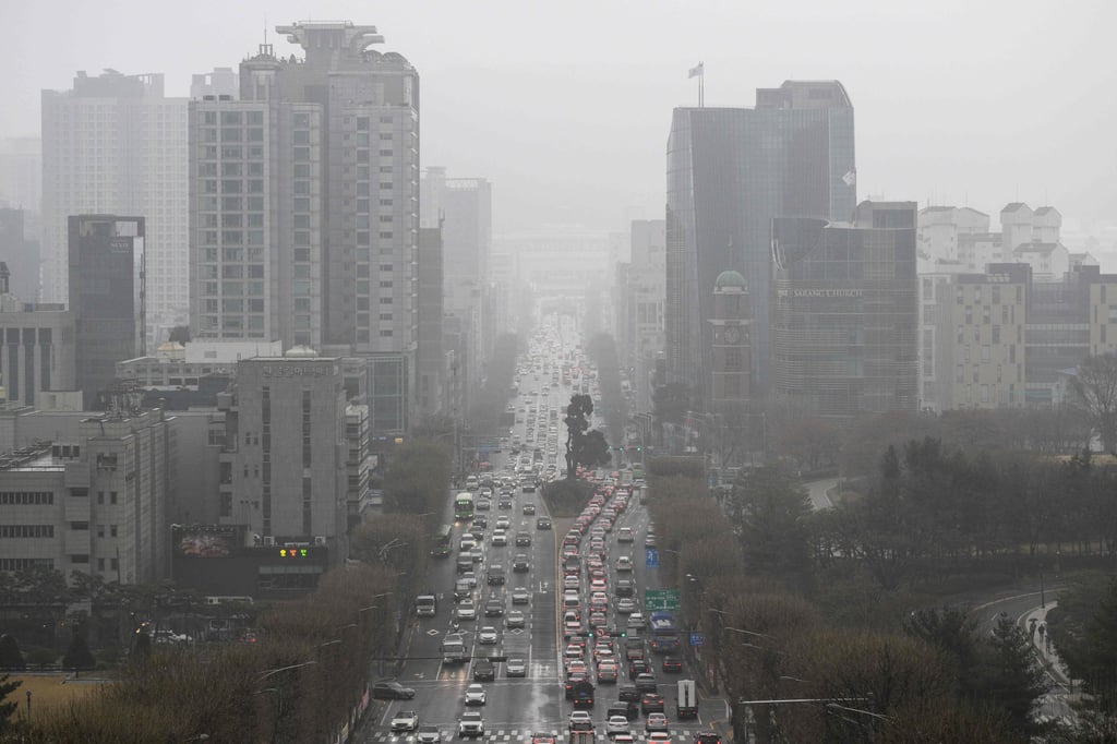 Office buildings in Seoul on March 29. South Korea’s capital has the highest return-to-office ratio in the world. Photo: AFP