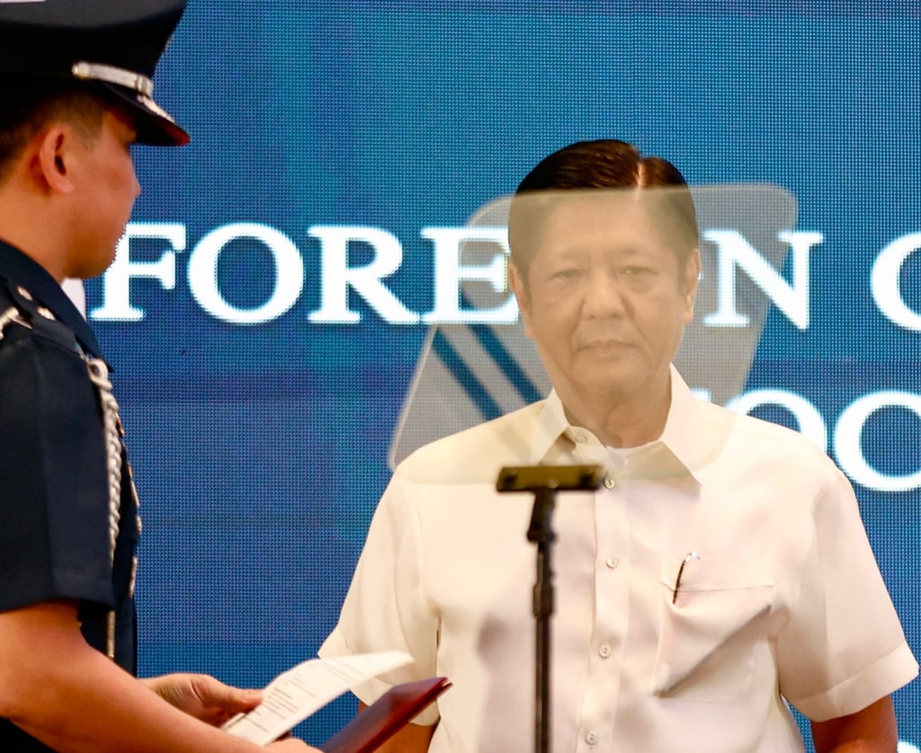 President Ferdinand Marcos Jnr attends a forum of the Foreign Correspondents Association of the Philippines in Manila. Photo: EPA-EFE