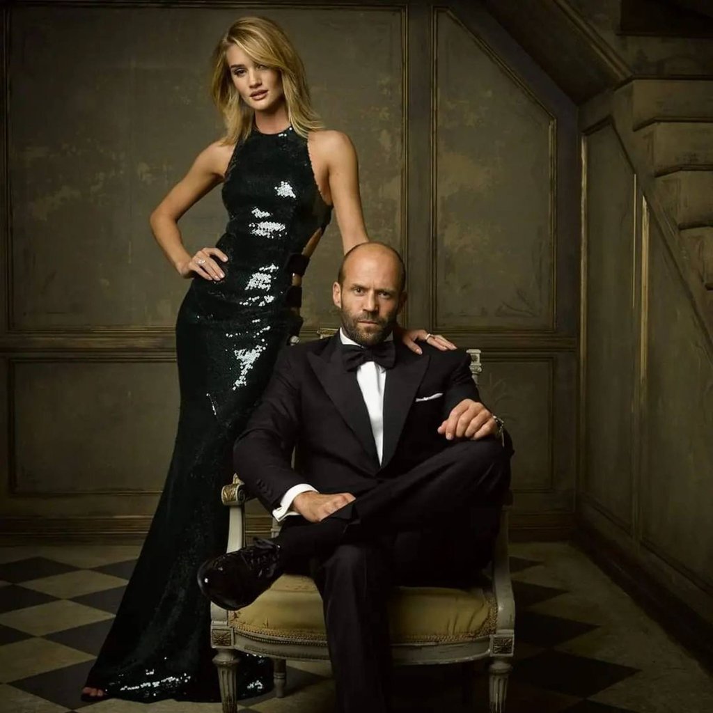 Rosie Huntington-Whiteley and Jason Statham photographed by Mark Seliger at the Vanity Fair Oscar Party. Photo: @dailyrosiehw/Instagram Rosie Huntington-Whiteley and Jason Statham photographed by Mark Seliger at the Vanity Fair Oscar Party. Photo: @dailyrosiehw/Instagram