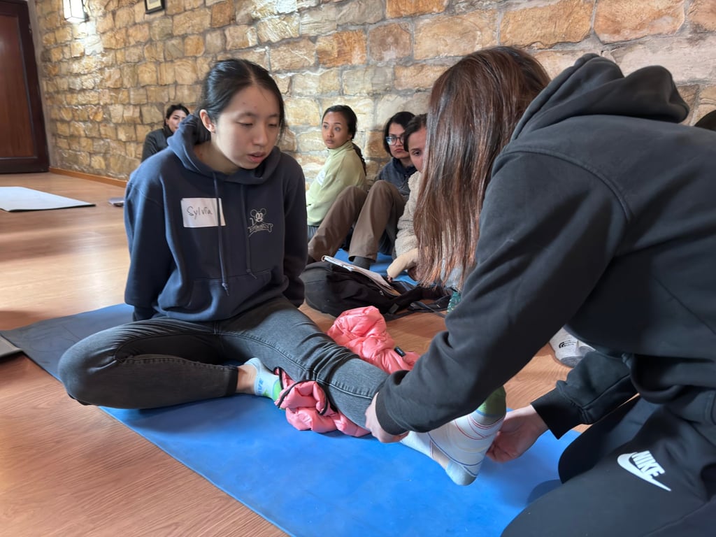 On a week-long trip, four physiotherapists from Hong Kong led injury prevention workshops. Photo: Handout