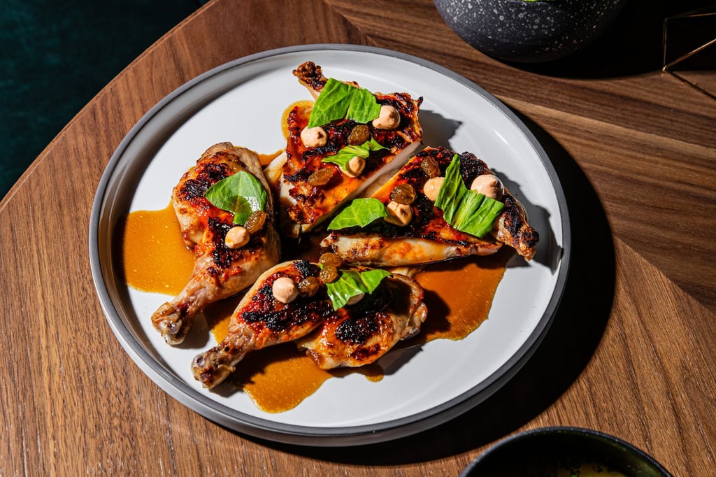 The harissa spatchcock chicken at Btwn