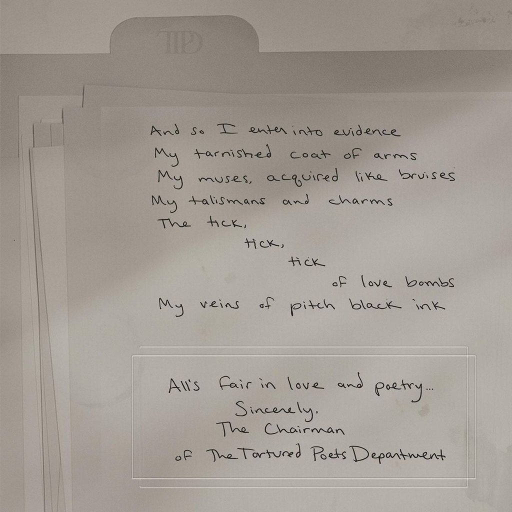 “All’s fair in love and poetry …” Taylor Swift wrote on Instagram. Photo: @taylorswift/Instagram “All’s fair in love and poetry …” Taylor Swift wrote on Instagram. Photo: @taylorswift/Instagram
