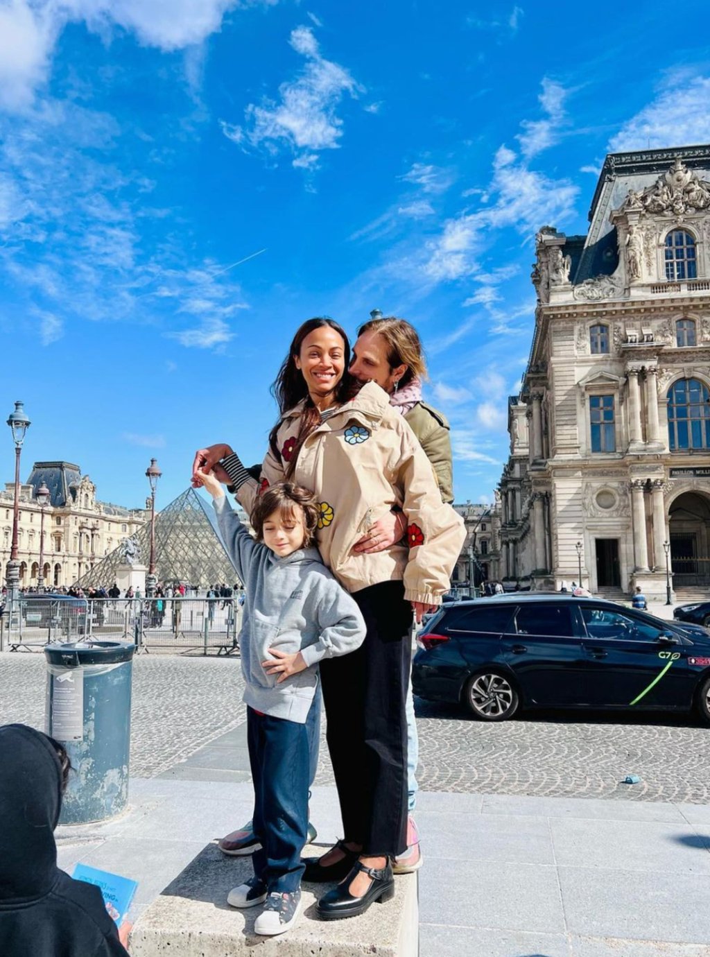 Zoe Saldaña, Marco Perego-Saldaña and one of their kids last April. Photo: @zoesaldana/Instagram Zoe Saldaña, Marco Perego-Saldaña and one of their kids last April. Photo: @zoesaldana/Instagram