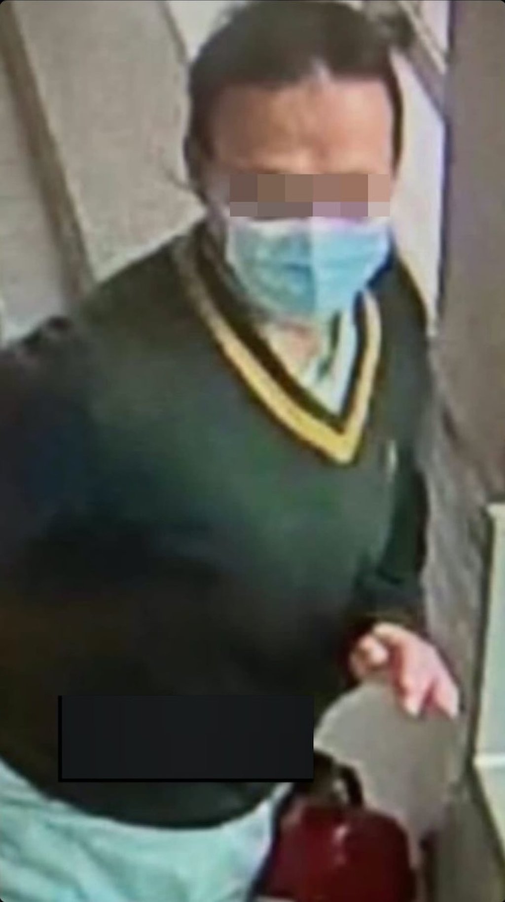 A screenshot of footage showing Cheung Chun-hong in a school uniform. He was arrested four days after pupils confronted him in a toilet on campus. Photo: Handout