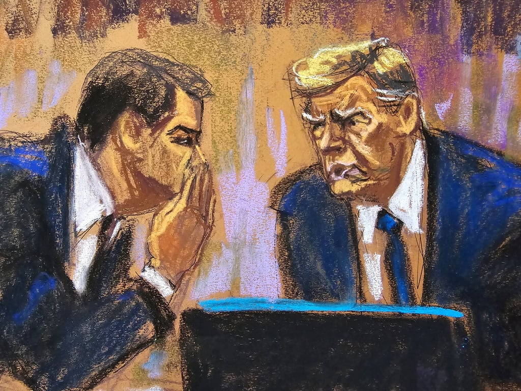 Donald Trump listens to his lawyer Todd Blanche. Photo: Reuters / Jane Rosenberg Donald Trump listens to his lawyer Todd Blanche. Photo: Reuters / Jane Rosenberg