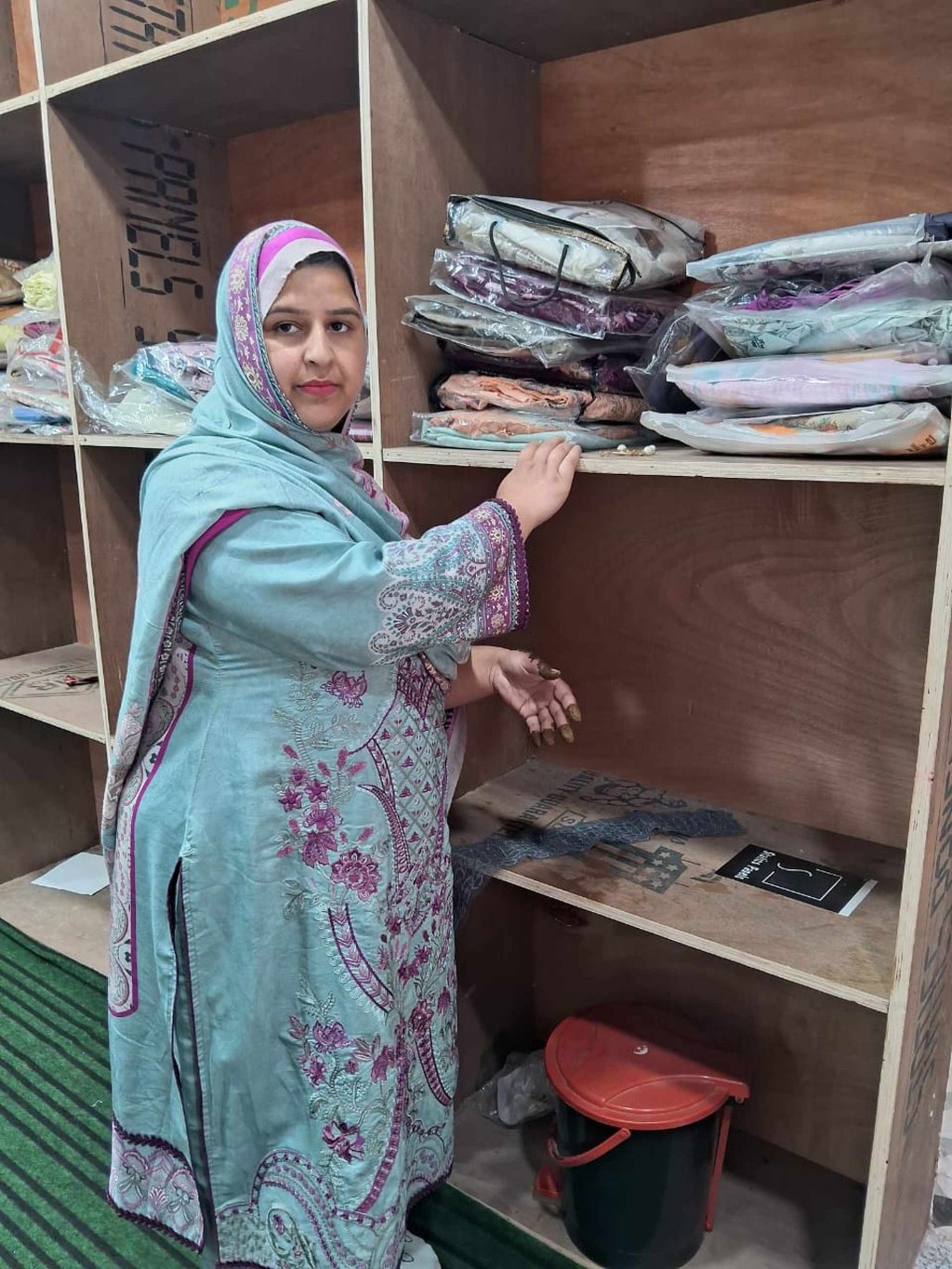 Misbah Mushtaq at her clothes boutique in Handwara district, Indian-administered Kashmir. Photo: Umer Asif Misbah Mushtaq at her clothes boutique in Handwara district, Indian-administered Kashmir. Photo: Umer Asif